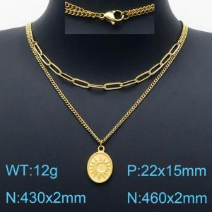 SS Gold-Plating Necklace - KN201276-Z