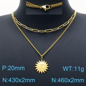 SS Gold-Plating Necklace - KN201277-Z