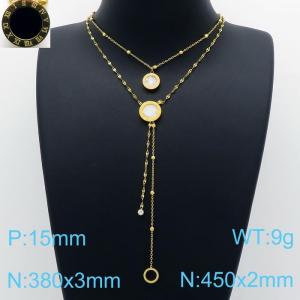 SS Gold-Plating Necklace - KN201286-HM