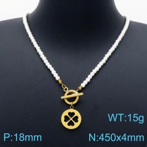 SS Gold-Plating Necklace - KN201354-TJG