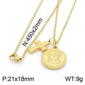 SS Gold-Plating Necklace - KN201387-KD