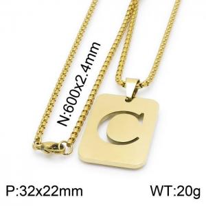 SS Gold-Plating Necklace - KN201429-TK