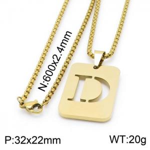 SS Gold-Plating Necklace - KN201430-TK