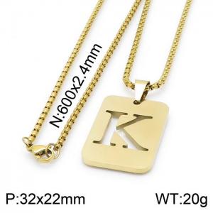 SS Gold-Plating Necklace - KN201437-TK