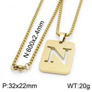 SS Gold-Plating Necklace - KN201440-TK