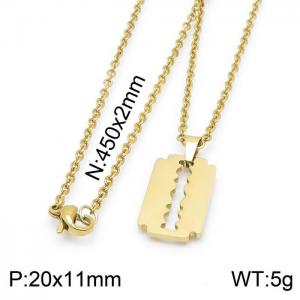 SS Gold-Plating Necklace - KN201459-TK