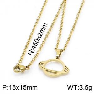 SS Gold-Plating Necklace - KN201460-TK