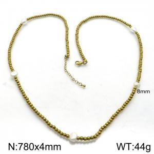 SS Gold-Plating Necklace - KN201462-Z