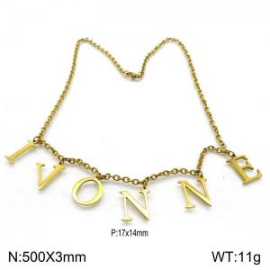 SS Gold-Plating Necklace - KN201463-Z