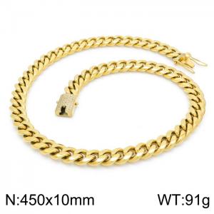 Stainless Steel Stone Necklace - KN201504-KFC
