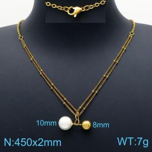 SS Gold-Plating Necklace - KN201518-Z