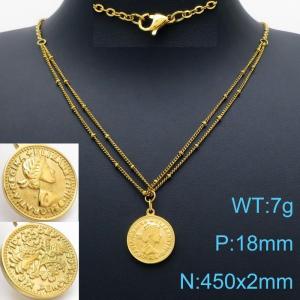 SS Gold-Plating Necklace - KN201520-Z