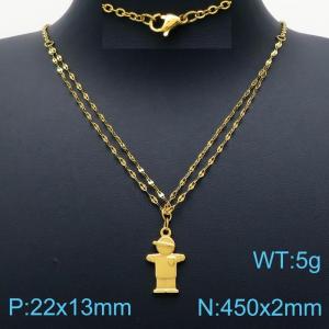 SS Gold-Plating Necklace - KN201526-Z
