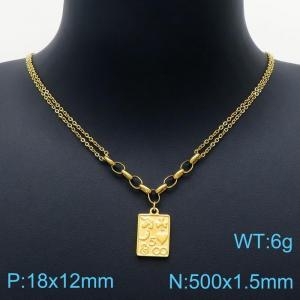 SS Gold-Plating Necklace - KN201537-Z