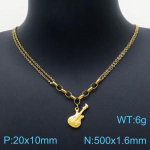 SS Gold-Plating Necklace - KN201539-Z