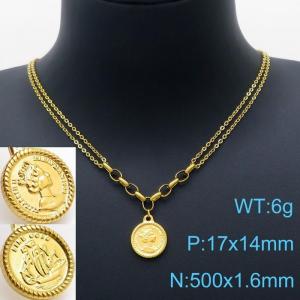 SS Gold-Plating Necklace - KN201540-Z