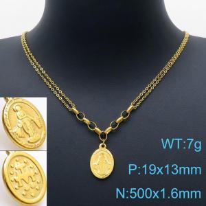SS Gold-Plating Necklace - KN201542-Z