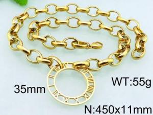 SS Gold-Plating Necklace - KN20157-Z