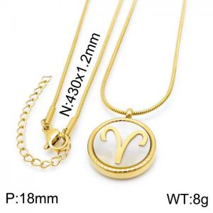 SS Gold-Plating Necklace - KN201573-KLX