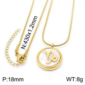 SS Gold-Plating Necklace - KN201577-KLX