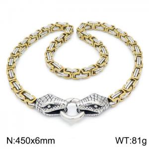 SS Gold-Plating Necklace - KN201607-Z