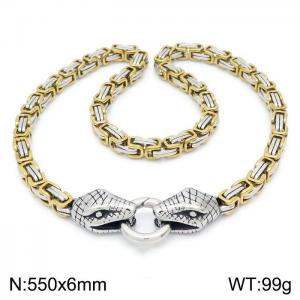 SS Gold-Plating Necklace - KN201609-Z
