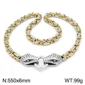 SS Gold-Plating Necklace - KN201609-Z