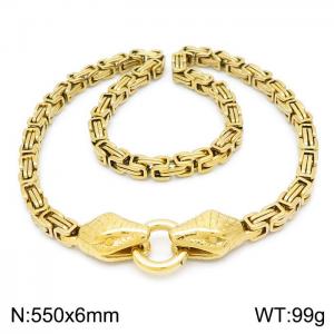 SS Gold-Plating Necklace - KN201624-Z