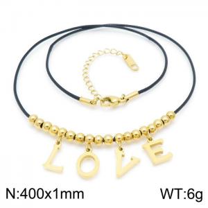 SS Gold-Plating Necklace - KN201667-HM