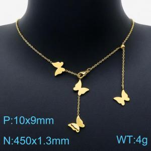 SS Gold-Plating Necklace - KN201675-HM