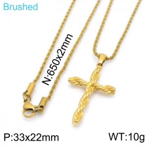 SS Gold-Plating Necklace - KN201815-KFC