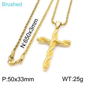 SS Gold-Plating Necklace - KN201820-KFC