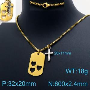 SS Gold-Plating Necklace - KN201837-Z