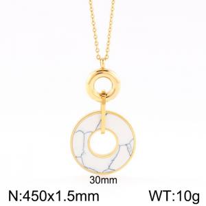 Stainless Steel Stone Necklace - KN201877-K