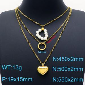 SS Gold-Plating Necklace - KN201879-Z