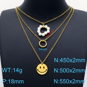 SS Gold-Plating Necklace - KN201881-Z