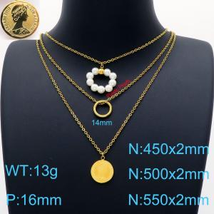 SS Gold-Plating Necklace - KN201889-Z