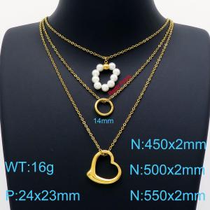 SS Gold-Plating Necklace - KN201891-Z