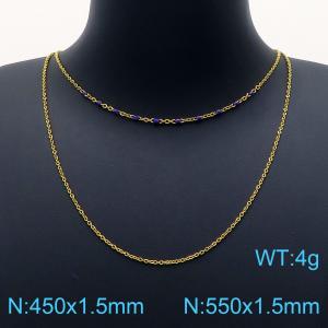 SS Gold-Plating Necklace - KN201904-Z