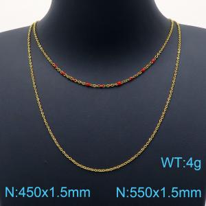 SS Gold-Plating Necklace - KN201909-Z