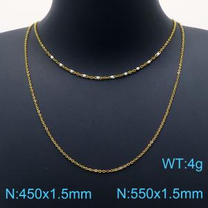 SS Gold-Plating Necklace - KN201913-Z