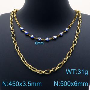 SS Gold-Plating Necklace - KN201914-Z