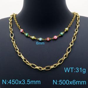 SS Gold-Plating Necklace - KN201915-Z