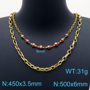 SS Gold-Plating Necklace - KN201916-Z