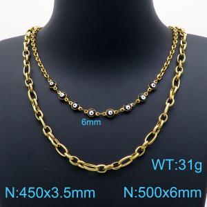 SS Gold-Plating Necklace - KN201917-Z