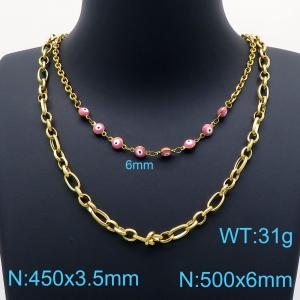 SS Gold-Plating Necklace - KN201918-Z