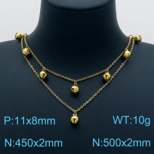 SS Gold-Plating Necklace - KN202035-Z