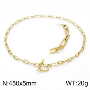 SS Gold-Plating Necklace - KN202038-Z