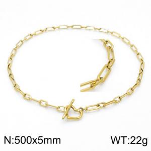 SS Gold-Plating Necklace - KN202039-Z