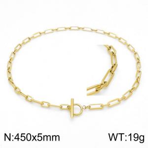 SS Gold-Plating Necklace - KN202046-Z